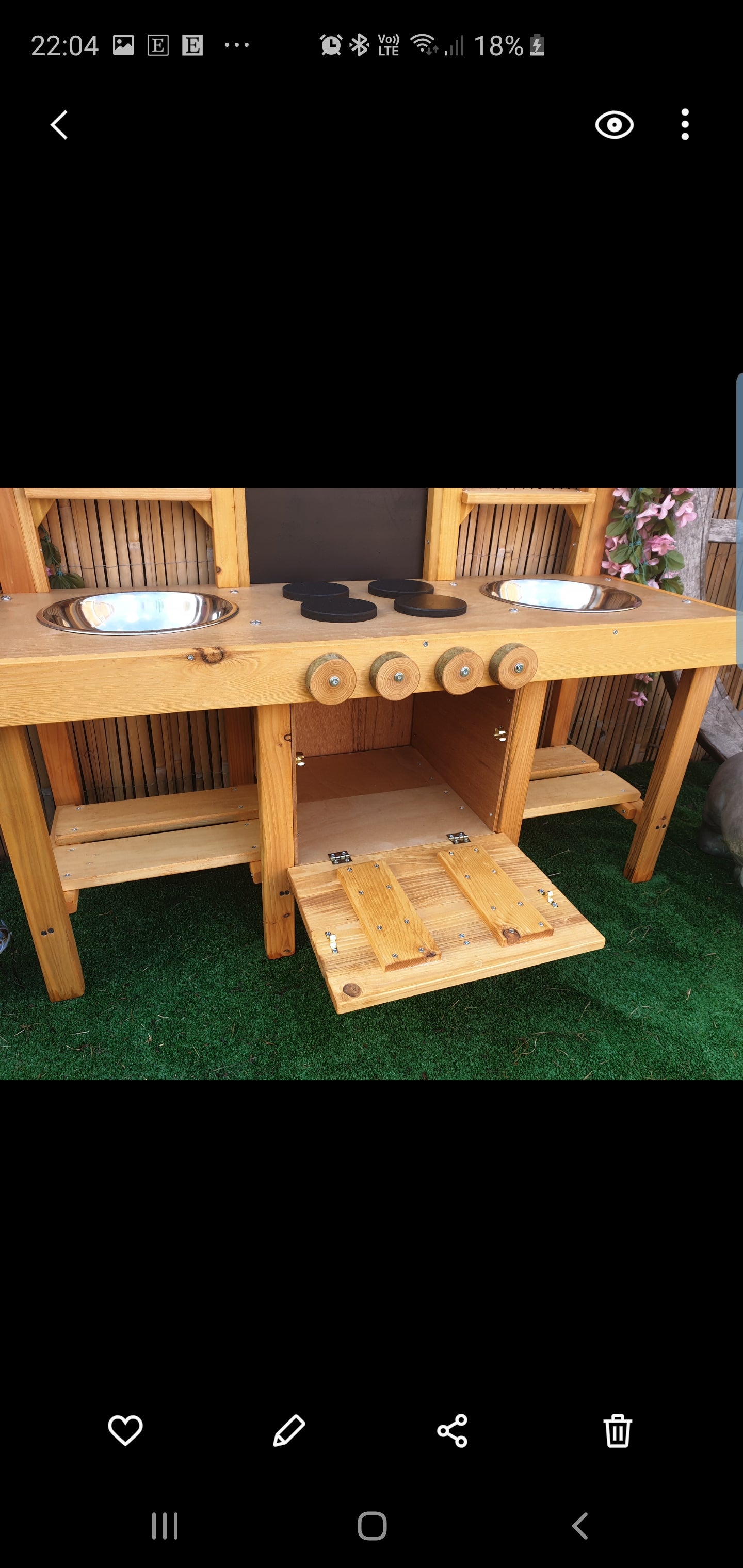 Mud kitchen with drop down oven