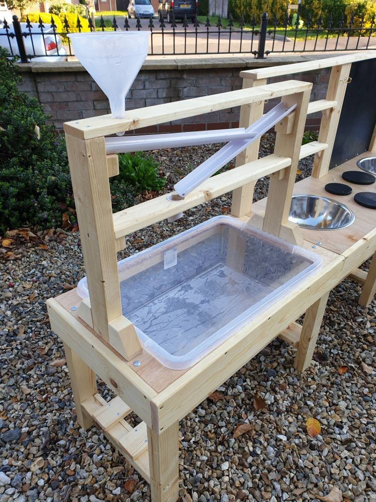 Sensory activity centre mud kitchen with hobs blackboard water run and messy play station